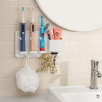 simpletome Adhesive Electric Toothbrush Holder Wall Mounted Razor Hanger - Image 2