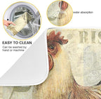 Farmhouse Rooster Dish Drying Mat 16 x 18 Inch - Image 4