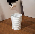 Small Metal Trash Can Wastebasket, Decorative Honeycomb Garbage Can Waste Basket - Image 3