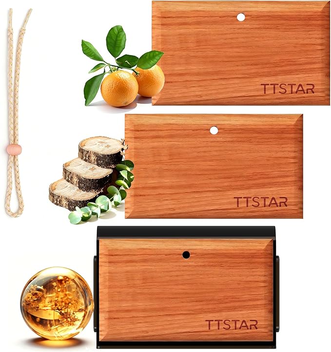 ttstar Car Air Freshener Long Lasting 3 Pack Wood Air Fresheners Refill by ttstar