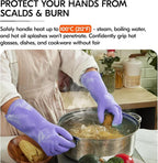 Vgo... Household Cleaning Gloves, Double-layer, Lined Dishwashing Gloves - Image 4
