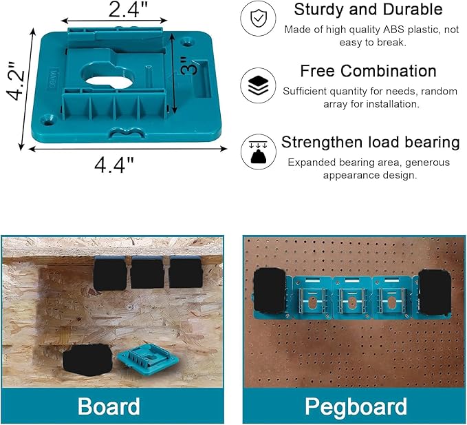 Battery Mount Holder Work for Makita 18V Batteries, Wall Mounts Hanger Fit for - Image 2