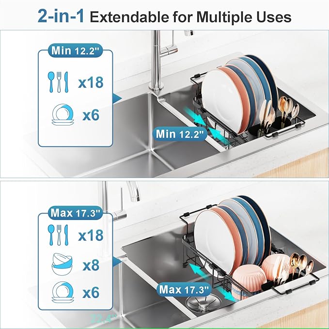 iSPECLE Small Sink Dish Drying Rack, Dish Rack - Image 5