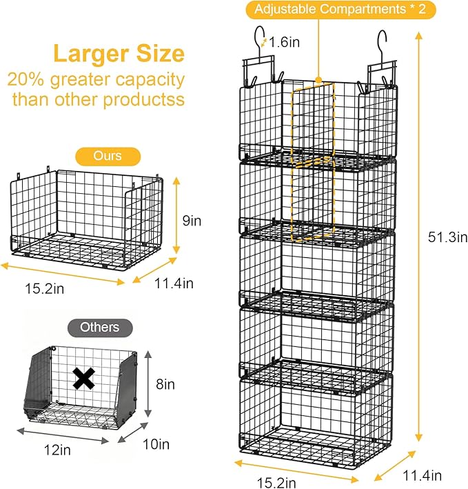 5 Tier Hanging Closet Organizer - Image 3