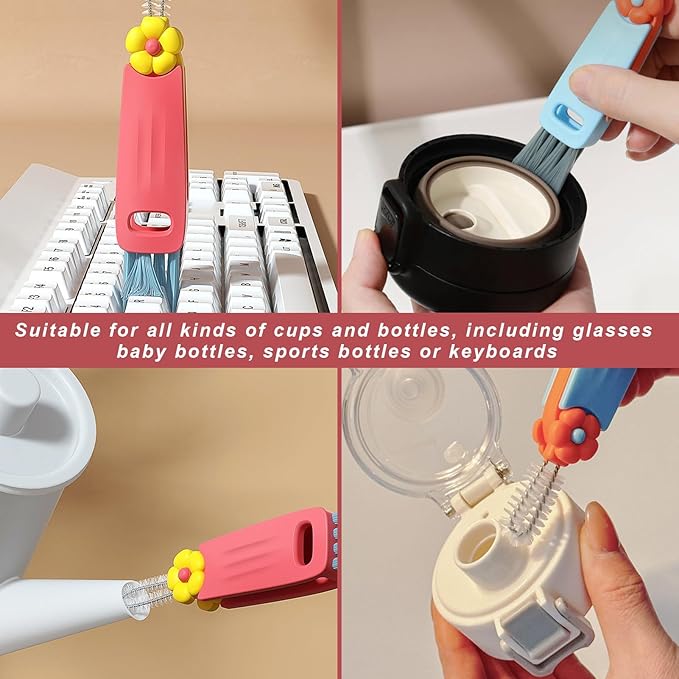 3 in 1 Rotatable Cup Lid Gap Cleaning Brush Set, - Image 6