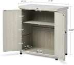 HABAU Outdoor Storage Cabinets Weatherproof for Patio, Garden Work Bench with Shelves & Metal Tabletop, Wooden Potting Table Workstation - Image 3