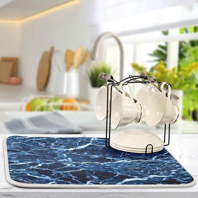 Super Absorbent Dish Drying Mat, Microfiber Fast-Drying Dish Mat, Kitchen Dish - Image 5
