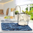 Super Absorbent Dish Drying Mat, Microfiber Fast-Drying Dish Mat, Kitchen Dish - Image 5