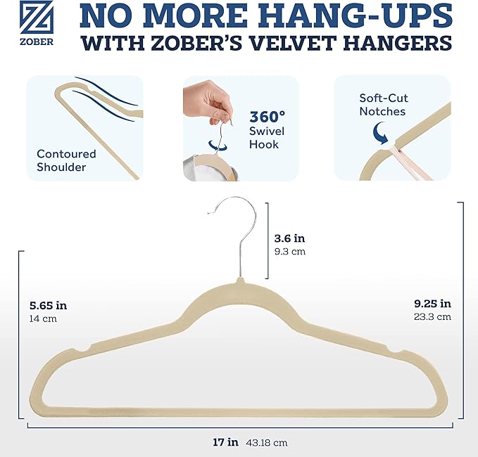 Zober Velvet Hangers 50 Pack - Image 2