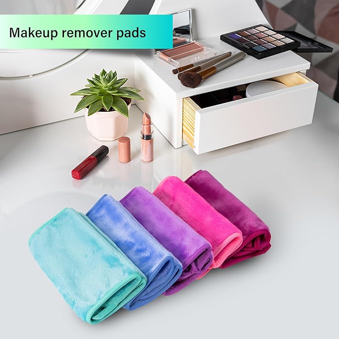 Nugilla Makeup Remover Cloth, 5 Packs Reusable Microfiber Makeup Remover Towels - Image 5