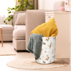 Deer Hedgehog Fox Bunny Squirrel Forest Laundry Basket, Waterproof Foldable - Image 4