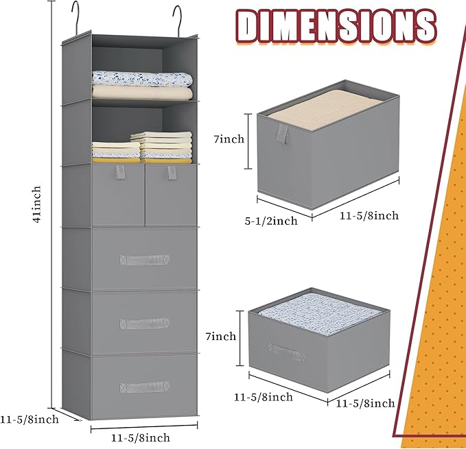 6-Shelves Hanging Closet Organizer - Image 5