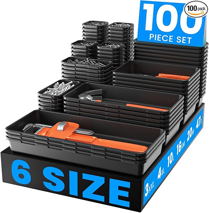 A-LuGei 【 】 Tool Box Organizer Tray Set【Fits 100+ Tools】 Black by A-LUGEI