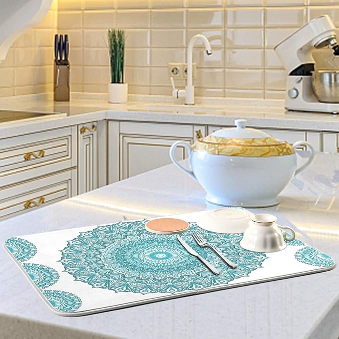 Super Absorbent Dish Drying Mat, Microfiber Fast-Drying Dish Mat, Kitchen Dish - Image 6