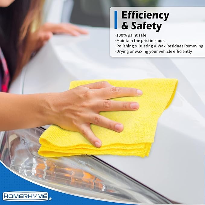 HOMERHYME Microfiber Cleaning Cloth, 200 Pack Cleaning Rags Microfiber Towel - Image 6