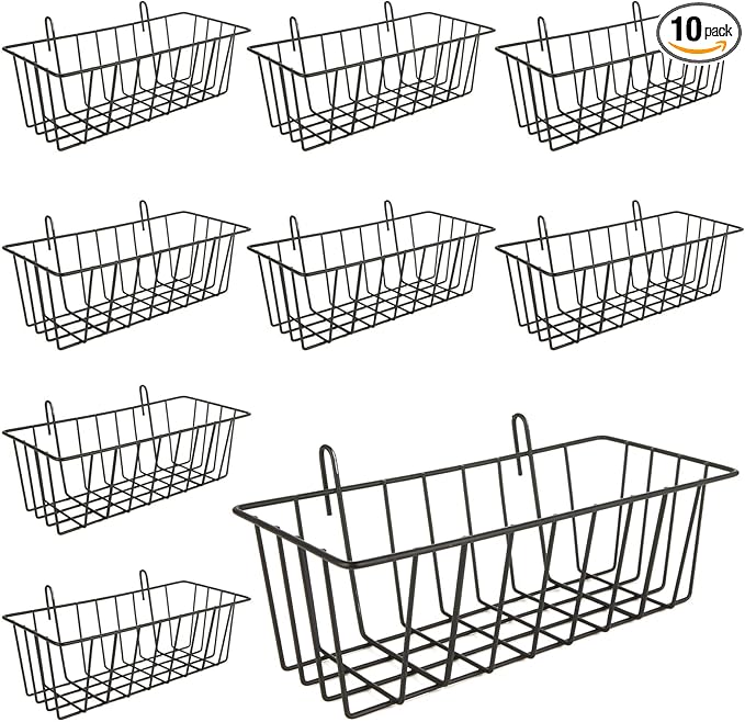 10 PCS Wire Baskets Wall Grid Panel Hanging Wire Basket Hanging Wall Baskets No by Oungy