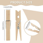 30 PCS Clothes Pins, 2.9 Inch Wooden Clothespins, Heavy Duty Clothes Line Clips - Image 2