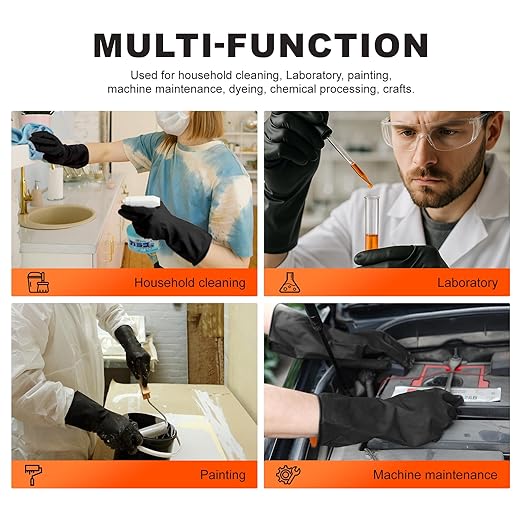 North Tower Heavy Duty Black Rubber Gloves - Image 5
