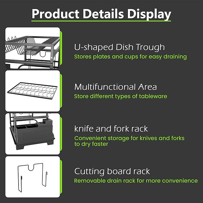 2-Tier Foldable Dish Drying Rack - Image 8