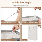 Slim Laundry Basket with Lid and Handles, Foldable Laundry Basket - Image 3
