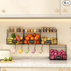 Fruit Basket for Kitchen with Lid, Counter&Wall Mounted Hanging Fruit Basket by Jautokerdar