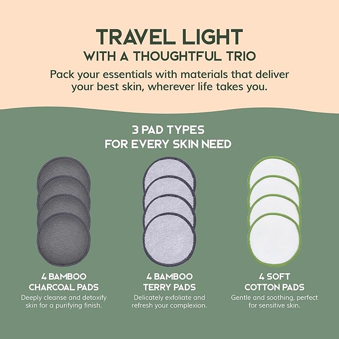 Greenzla Reusable Makeup Remover Pads Travel Set - Image 3