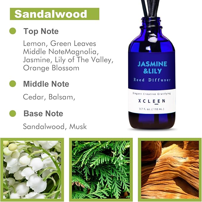 Reed Diffuser Set- Jasmine & Lily Scented Diffuser - Image 2