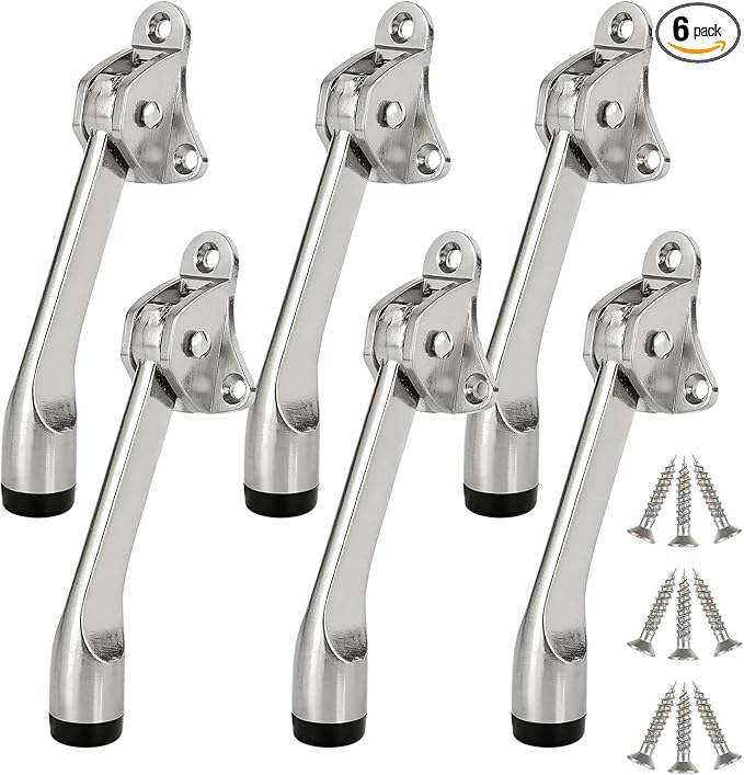 6 Pack Kickdown Door Stop, Commercial Heavy Duty Door Stop, Door Stoppers by LISHINE