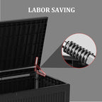 TARKARI 150 Gallon Lockable Resin Deck Box, Waterproof & UV-Resistant Outdoor Storage Box for Outdoor Cushion Storage, Garden Tools & Pool Accessories Storage, Black - Image 7