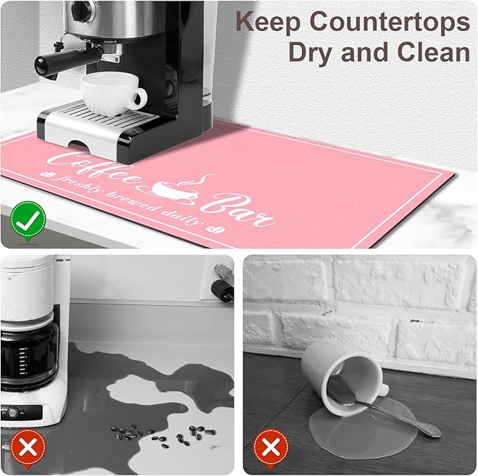 Absorbent Coffee Mat, Fashion Dish Drying Mat - Image 4