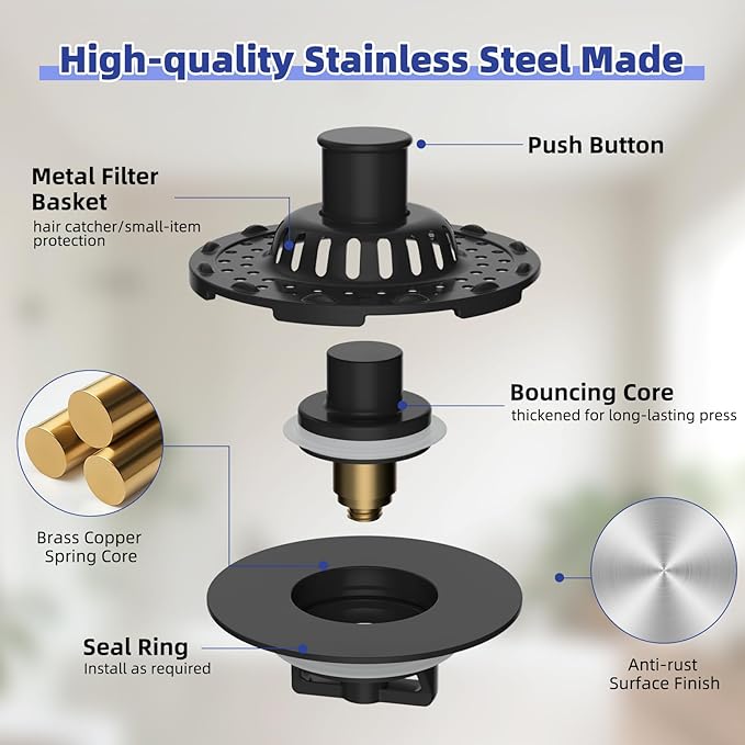 Metal 2 Pack Bathtub Drain Stopper - Image 8
