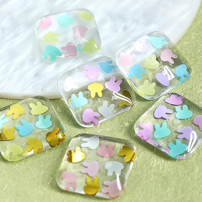 Rabbit Nail Art Glitter Sequins, 3D Animal Rabbits Nail Flakes Designs - Image 5