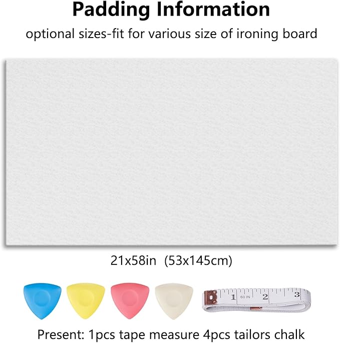 SheeChung Ironing Board Pad Only, Fit Ironing Boards Up to 57"x21", Cut to - Image 2