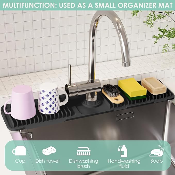 24 Inch Silicone Faucet Mat for Kitchen Sink Splash Guard - Image 7