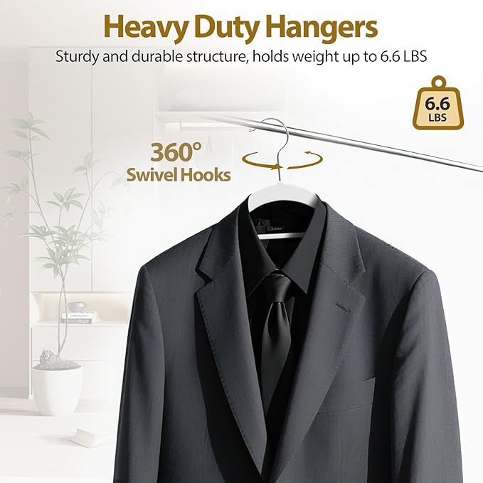 Plastic Hangers 50 Pack, 16.5 in Heavy Duty Clothes Hangers - Image 4