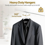 Plastic Hangers 50 Pack, 16.5 in Heavy Duty Clothes Hangers - Image 4