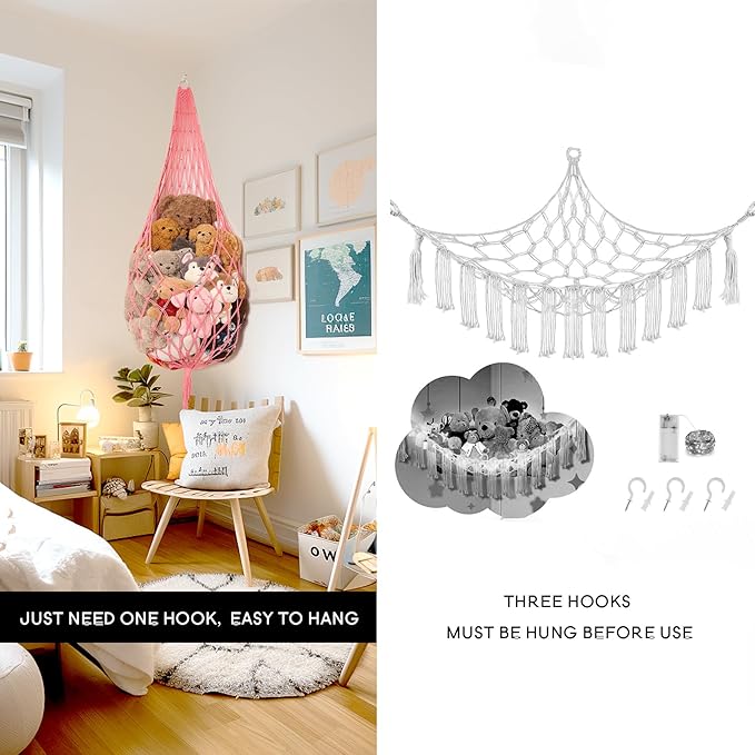 Stuffed Animal Net or Hammock Corner Hanging Net - Image 3