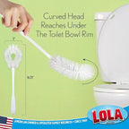 LOLA Toilet Bowl Brush w/Curved Head, Coated Wire, Durable Poly Bristles - Image 2