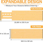 Bamboo Drawer Dividers 4" High, 16.5-22" Adjustable Drawer Organizers - Image 5