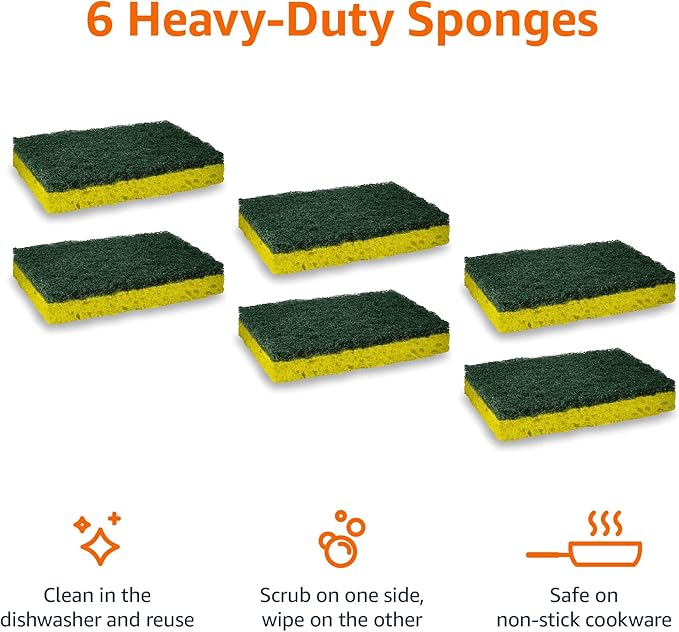 Amazon Basics Heavy Duty Sponges, Packaging May Vary - Image 2