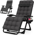 Suteck Zero Gravity Chair, Reclining Camping Lounge Chair w/Removable Cushion, Upgraded Lock and Cup Holder, Reclining Patio Chairs Folding Recliner for Indoor and Outdoor by Suteck