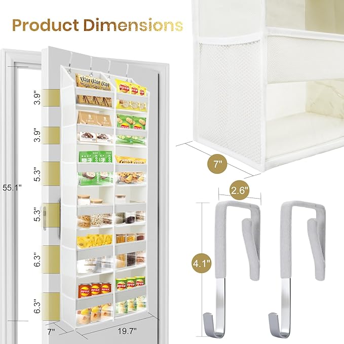 HOMELUX THEORY UPGRADED 6 Tiers Over The Door Organizer Hanging - Image 3