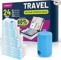 Vacuum Storage Bags for Travel, 24 Pack Vacuum Seal Bags by WANALIT