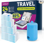 Vacuum Storage Bags for Travel, 24 Pack Vacuum Seal Bags by WANALIT