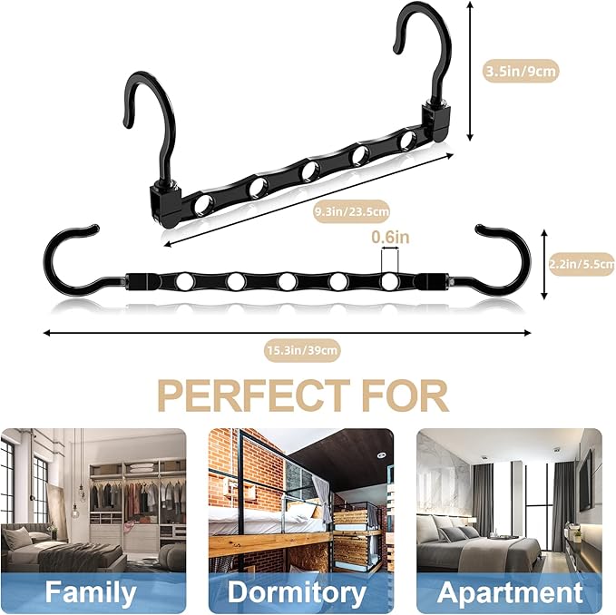 24 Pack Hangers Space Saving Magic Space Saver Storage Smart Plastic Clothes - Image 2