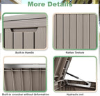 DRATO 80 Gallon Large Deck Box, Outdoor Storage Box for Patio Furniture, Patio Cushions, Gardening Tools, Pool Supplies 480lbs Weight Capacity,Waterproof Resin Storage Boxes（Gray，80 Gallon） - Image 4