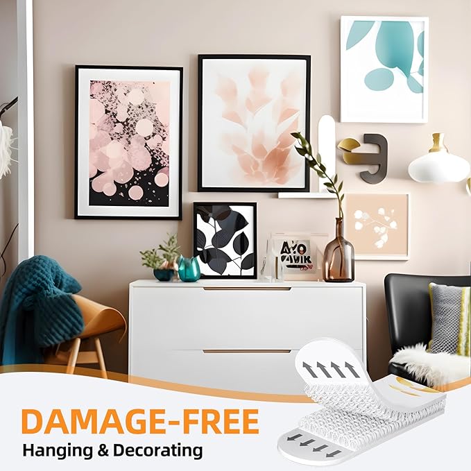 Picture Hanging Strips 80 Strips, Damage Free Removal, Wall Poster Picture - Image 5