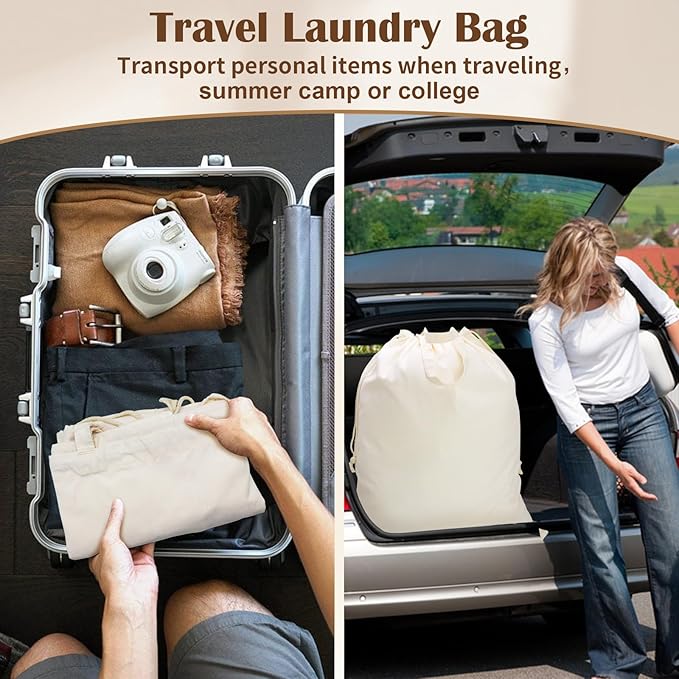 Canvas Laundry Bag 33"Wx 35"H, Thick Canvas Laundry Bag - Image 7