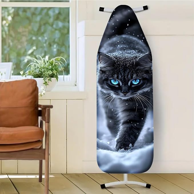 Nuxovilar Snowy Black Cat with Blue Eyes Ironing Board Cover, 15 * 54inch - Image 2
