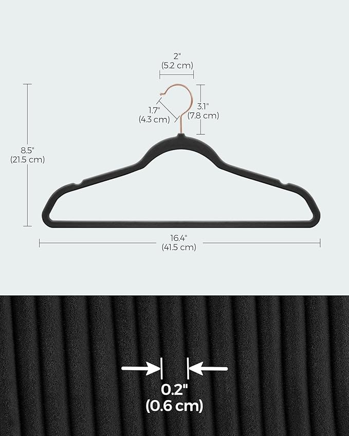 SONGMICS Slim Velvet Hangers, Non-Slip Clothes Hangers - Image 6